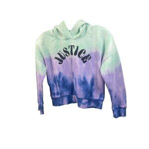 Justice Girls Tie-Dye Cropped Hoodie Sweatshirt size 5‎